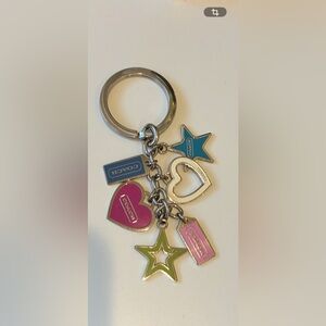 Coach Vintage COACH Hearts And stars Multicolor Multi Keychain Fob Purse Charm